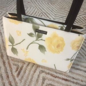 Kate Spade Yellow Rose Canvas Tote Shoulder Bag